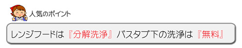 大阪でのご家庭内のハウスクリーニングを行います。レンジフードは分解洗浄・バスタブ下の洗浄は無料です